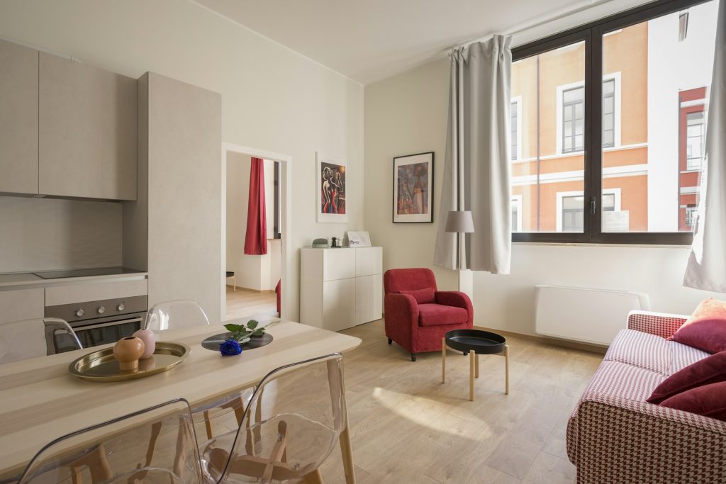 Serviced apartment living area