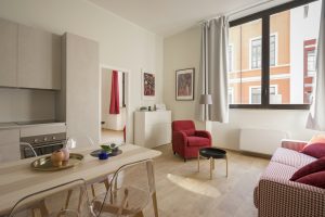 Serviced apartment living area