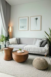 Living room with large window