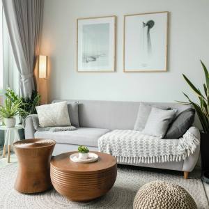 Living room with large window