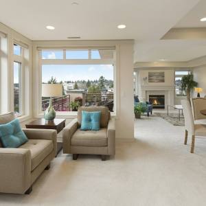 Beige couch and armchair