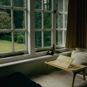 Guest house room with table