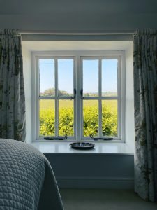 Bedroom with large window