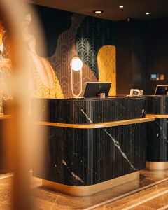 Marble hotel reception desk