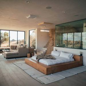 Suite with bed and sectional sofa